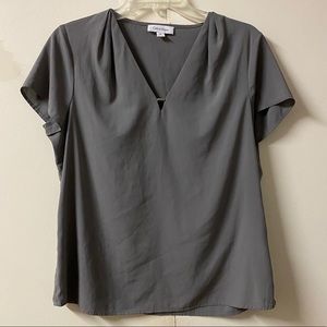 Calvin Klein Grey Blouse with Silver Detailing